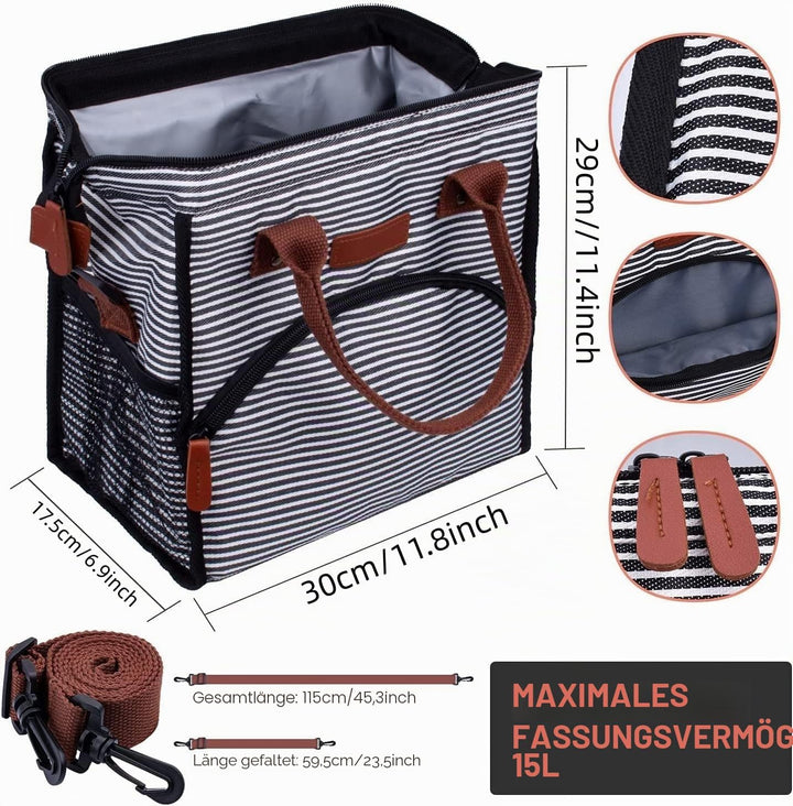 Kühltasche Damen Kühlbox Lunchtasche Wasserdicht und Auslaufsicher, Cooler Bag Faltbar Isoliertasche