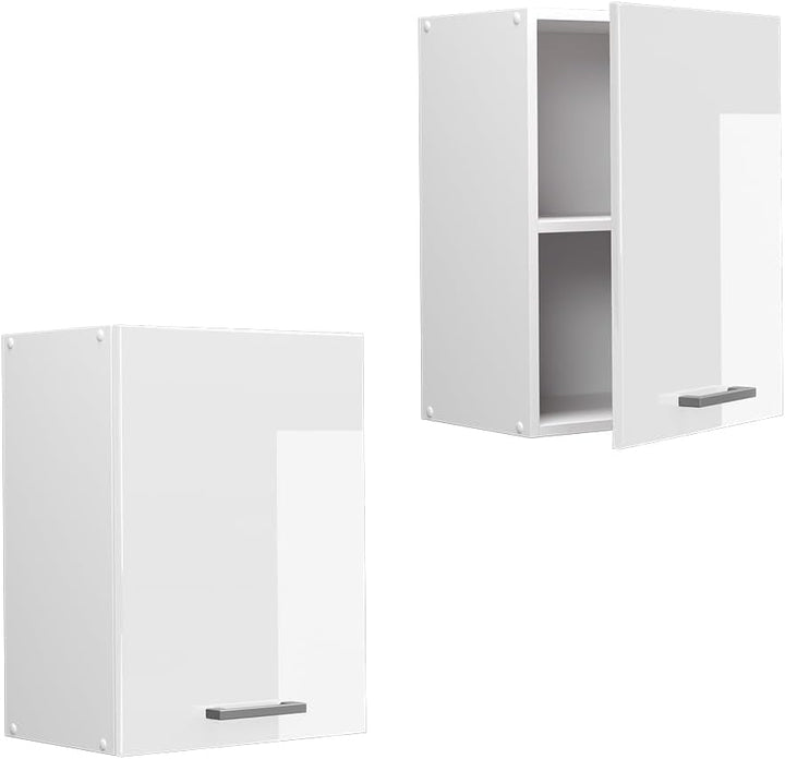 Vicco Hängeschrank R-Line, Weiss Hochglanz/Weiss, 45 cm Weiss Hochglanz Hängeschrank 45cm, Weiss Hoc