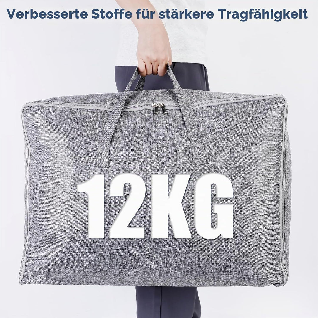 AiQInu 3 Stück Aufbewahrungstasche Gross, 105L+84L+70L Faltbare Unterbett Aufbewahrungsbox mit Handg