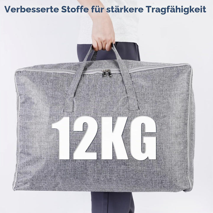 AiQInu 3 Stück Aufbewahrungstasche Gross, 105L+84L+70L Faltbare Unterbett Aufbewahrungsbox mit Handg