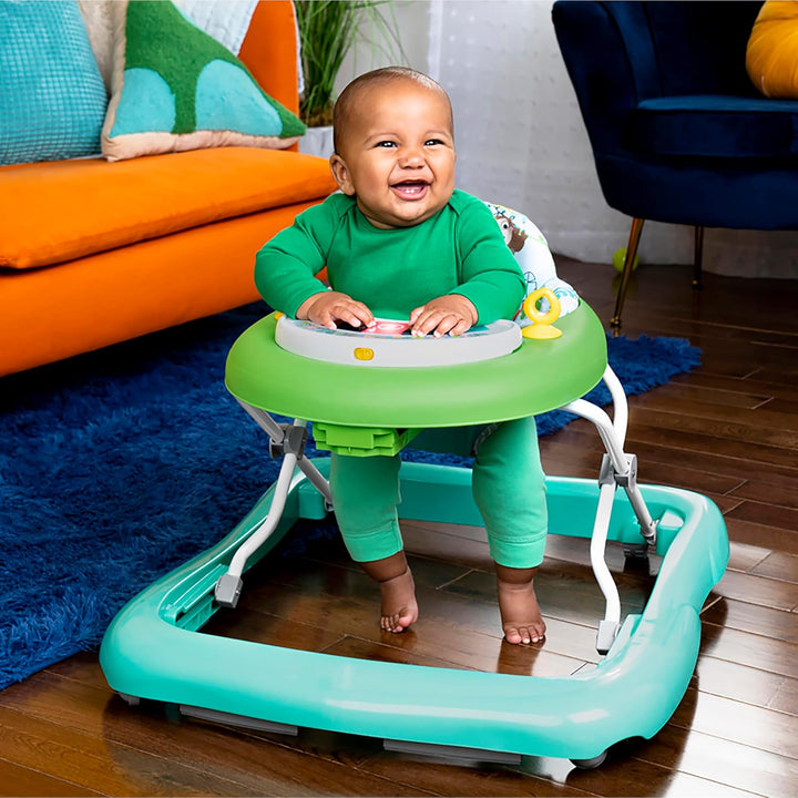 Bright Starts, Tiny Trek 2-in-1 Baby Aktivität Lauflernhilfe mit Spielzeugstation, verstellbarer Höh