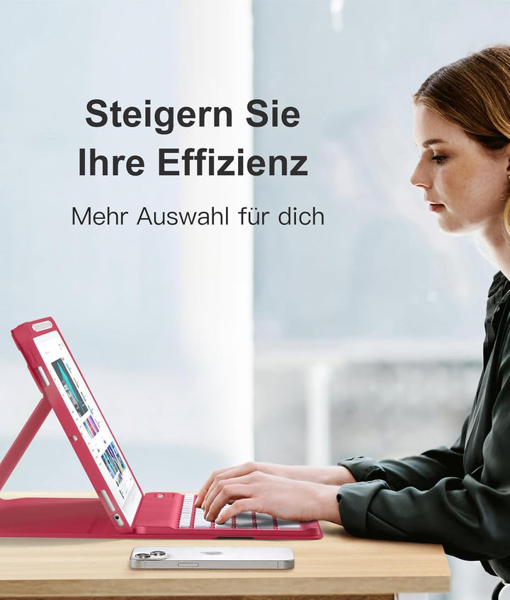 Vobafe Hülle mit Tastatur Kompatibel für iPad 9./ 8. /7. Generation 10.2 Zoll mit Stifthalter, Magne