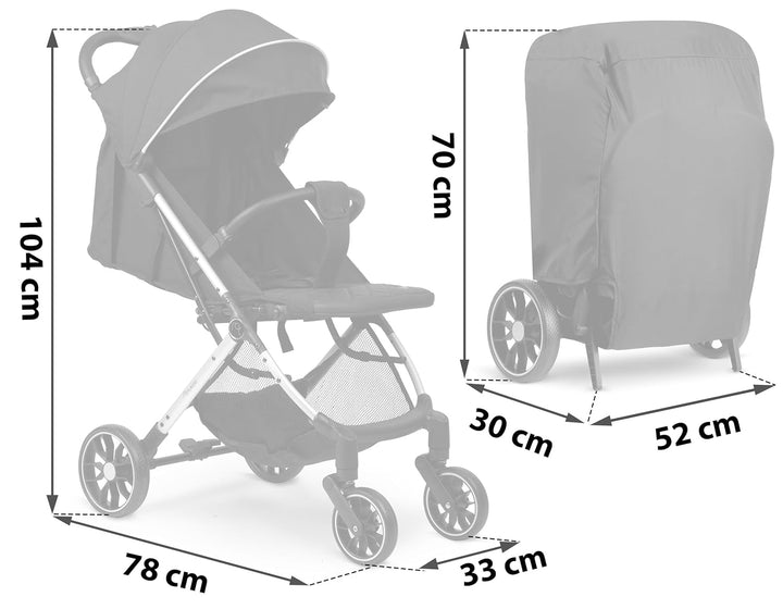 Nukido Kinder Wagen Kinderwagen Babywagen Bis 15 kg Grosse Räder Sitzbuggy Buggy Zusammenklappbar Ha