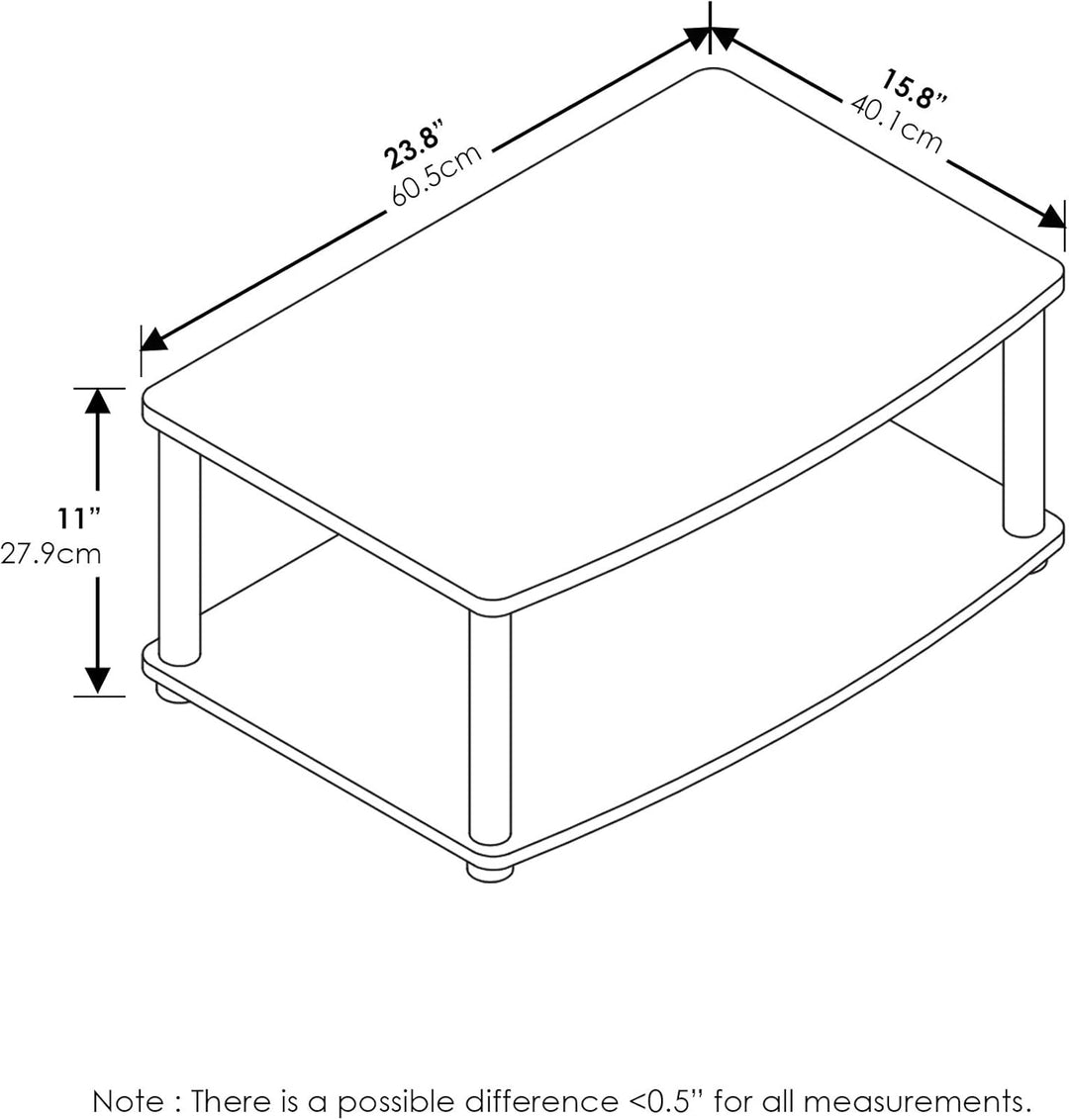 Furinno kleiner TV-Schrank mit 2 Ablageflächen, Dunkle Walnuss, 40.13 x 60.45 x 27.94 cm, Dunkle Wal