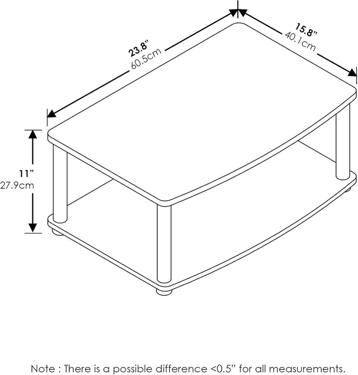 Furinno kleiner TV-Schrank mit 2 Ablageflächen, Dunkle Walnuss, 40.13 x 60.45 x 27.94 cm, Dunkle Wal