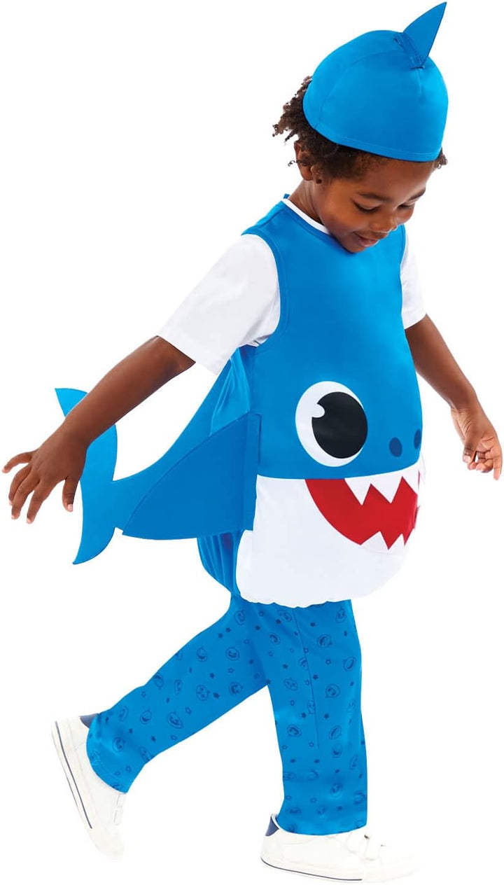 Amscan - Kinderkostüm Daddy Shark, Hai, Baby Shark, Karneval, Fasching, Mottoparty 2-3 Jahre, 2-3 Ja