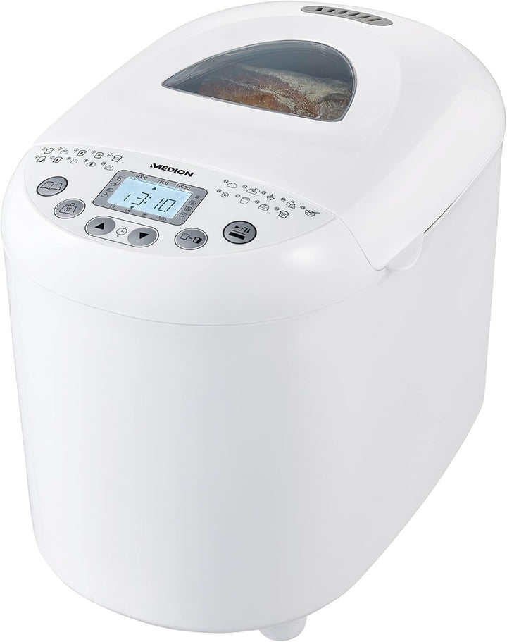 MEDION Brotbackautomat (Brotbackmaschine, 550 Watt, bis zu 1000g, 19 Backprogramme, 3 Bräunungsgrade