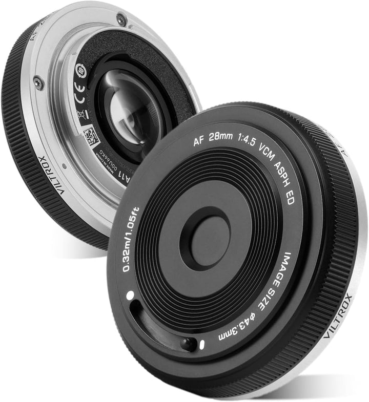 VILTROX 28mm F4.5 FE für Sony E Mount Objektiv,AF 28mm f/4.5 E Mount Pancake Objektiv Festbrennweite