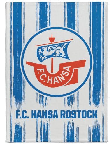 Hansa Rostock Flanell-Fleecedecke Streifen