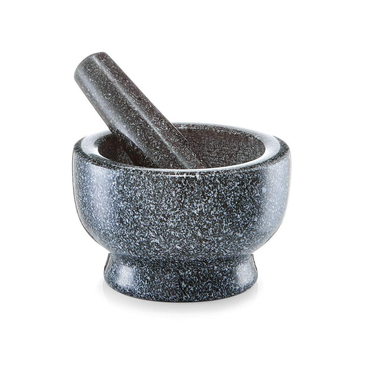 Zeller 24501 Mörser und Stössel Set, Granit, anthrazit 13 x 13 x 8 cm Anthrazit, 13 x 13 x 8 cm Anth