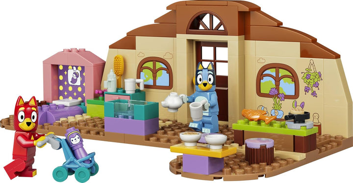 LEGO Bluey Schule mit Rusty und Bluey - Lernspielzeug mit Küche, Café, 2 Minifiguren & Spiellebensmi