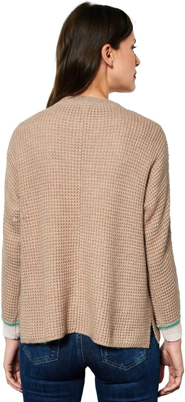 Street One Damen Offene Strickjacke, Buff Sand Melange