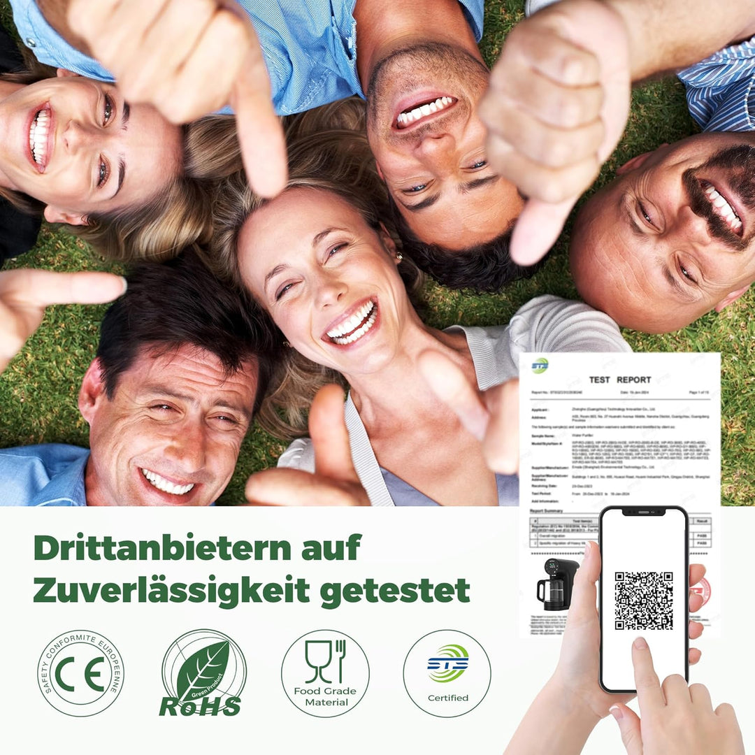 Ecoviva Auftisch Umkehrosmoseanlage Wasserfilter, Mobile Osmoseanlage Trinkwasser Umkehrosmose Filte
