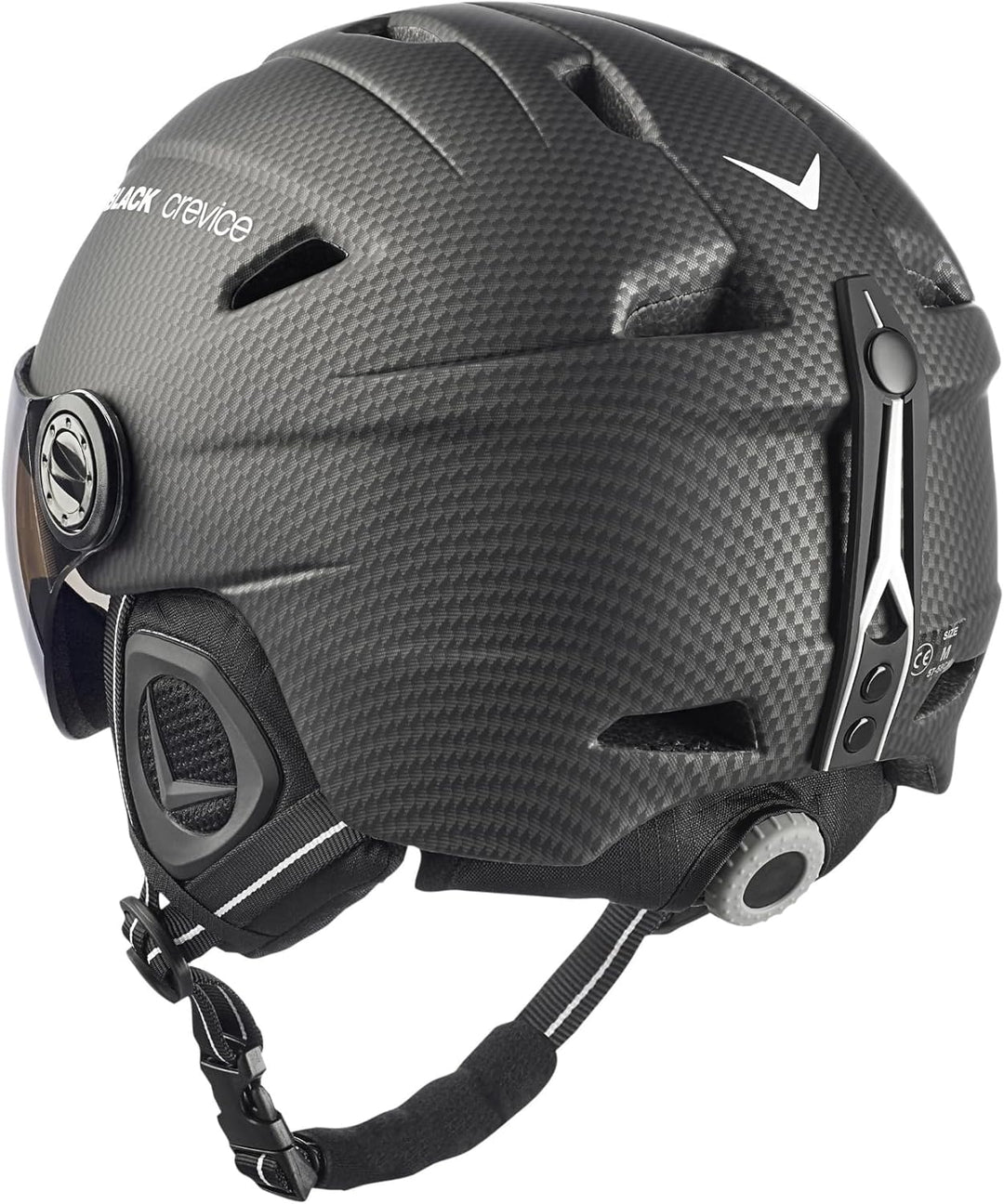 Black Crevice Skihelm Silvretta I Skihelm mit Visier im Pilotenstyle I Skihelm Herren & Damen I Skih