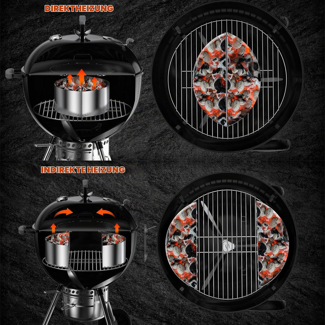 onlyfire Edelstahl Kohlekorb 2er Set, Holzkohlekörbe für Kugelgrill, Charcoal Grills, Kettle Grills,