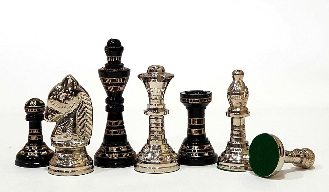 stonkraft Sammlerstück Messing Schachbrett mit 100% Messingfiguren Schachfiguren Münzen