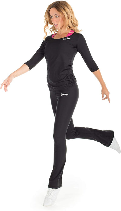 WINSHAPE Damen Boot Cut Leggings Damen Functional Boot Cut Leggings Bcl102, Schwarz, Slim Style, Fit