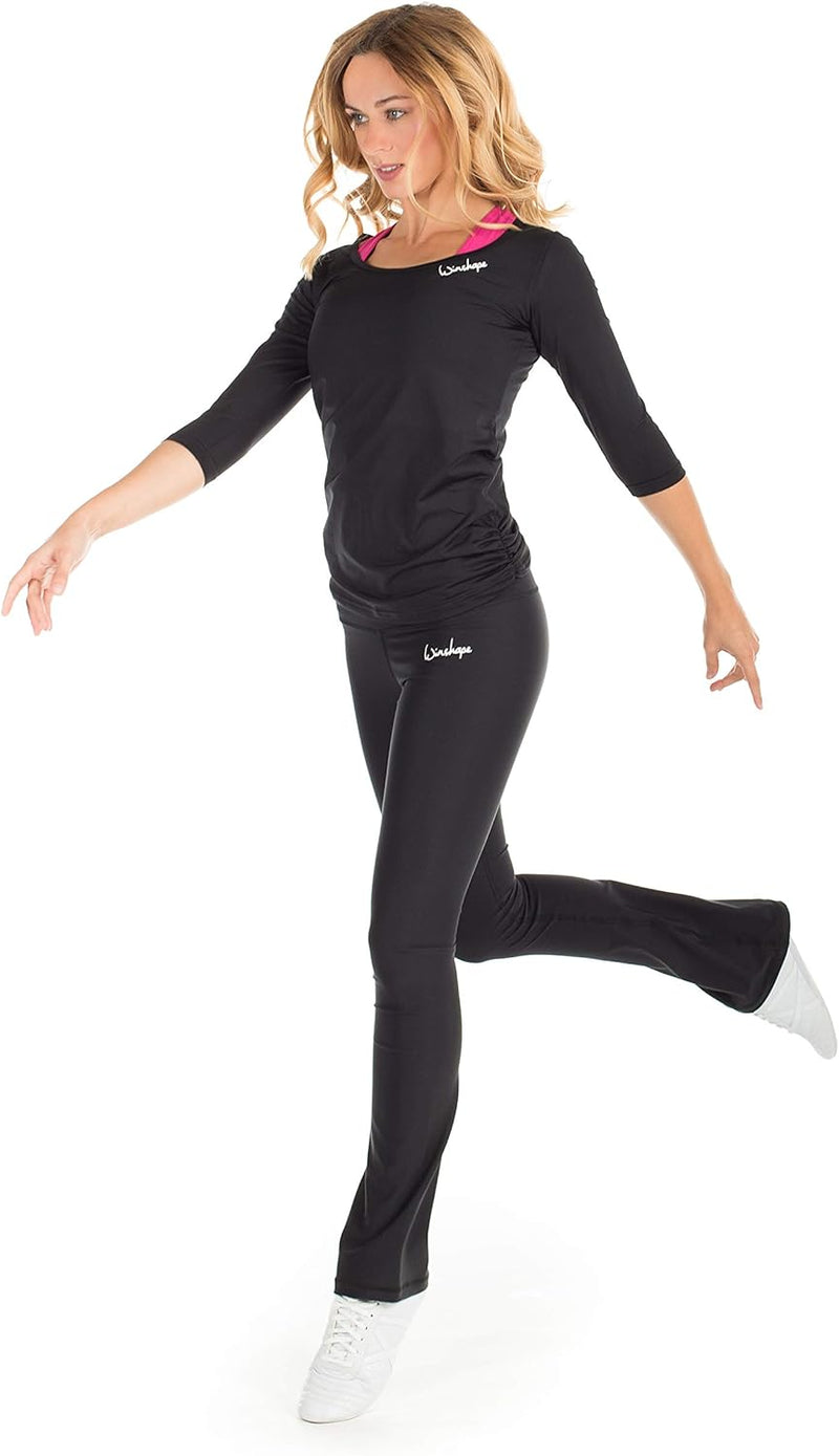 WINSHAPE Damen Boot Cut Leggings Damen Functional Boot Cut Leggings Bcl102, Schwarz, Slim Style, Fit
