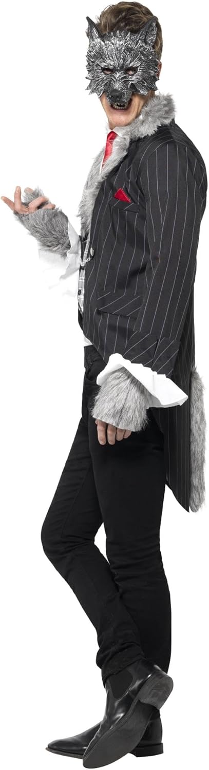 Smiffys - Herren Grosser Böser Wolf Kostüm, grau, L