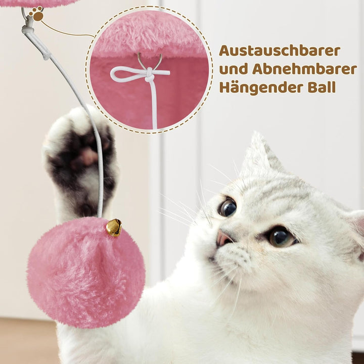 Yaheetech Kratzbaum 60 cm Kleiner Katzenkratzbaum, mit Katzenhöhle Plüsch Sisal, Katzenbaum Katzenmö