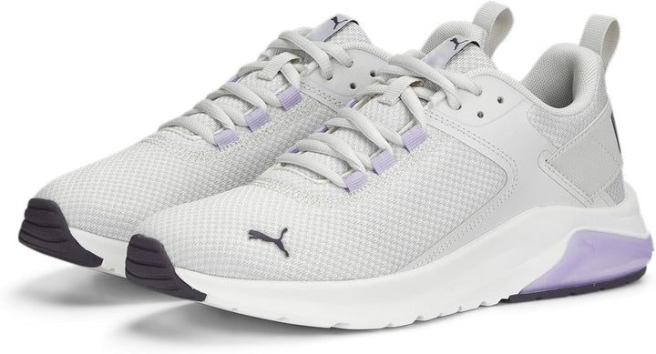 PUMA Unisex Electron E Sneaker, 43 EU Feather Gray Purple Charcoal Vivid Violet