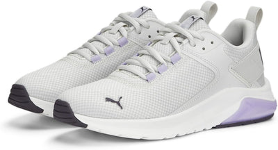 PUMA Unisex Electron E Sneaker 40.5 EU Feather Gray Purple Charcoal Vivid Violet, 40.5 EU Feather Gr