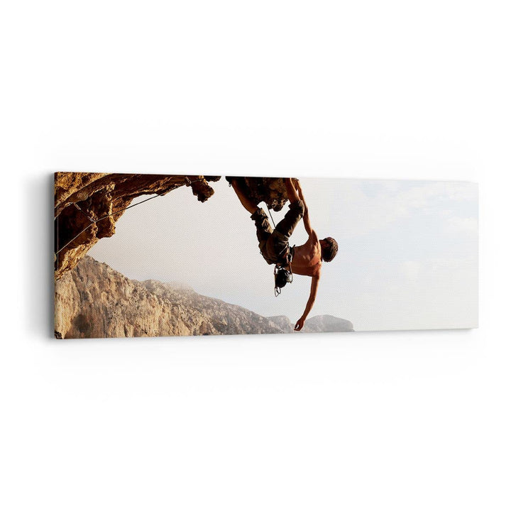 ARTTOR Bilder auf Leinwand Klettern extrem berge griechenland Leinwandbild 90x30cm Wandbilder Dekora