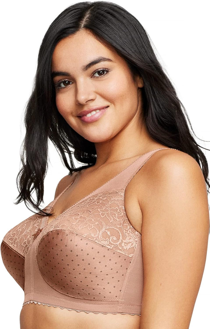 Glamorise Damen Bügelloser MagicLift-Stütz-BH für grosse Grössen Nr. 1000 80B Cappuccino, 80B Cappuc