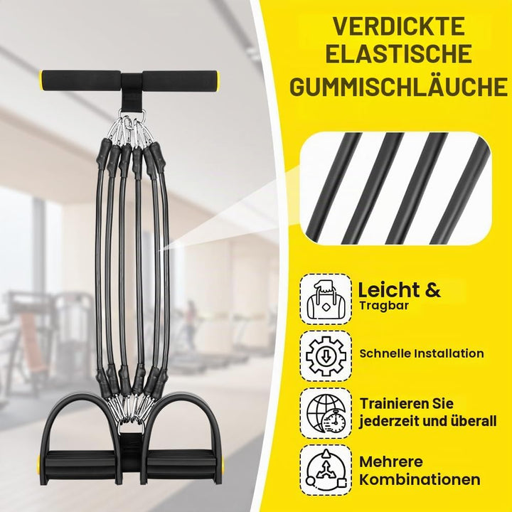 Flintronic Verstellbarer Chest Expander Fitness Widerstandsbänder mit 3 Strings o 5 Strings, Verstel