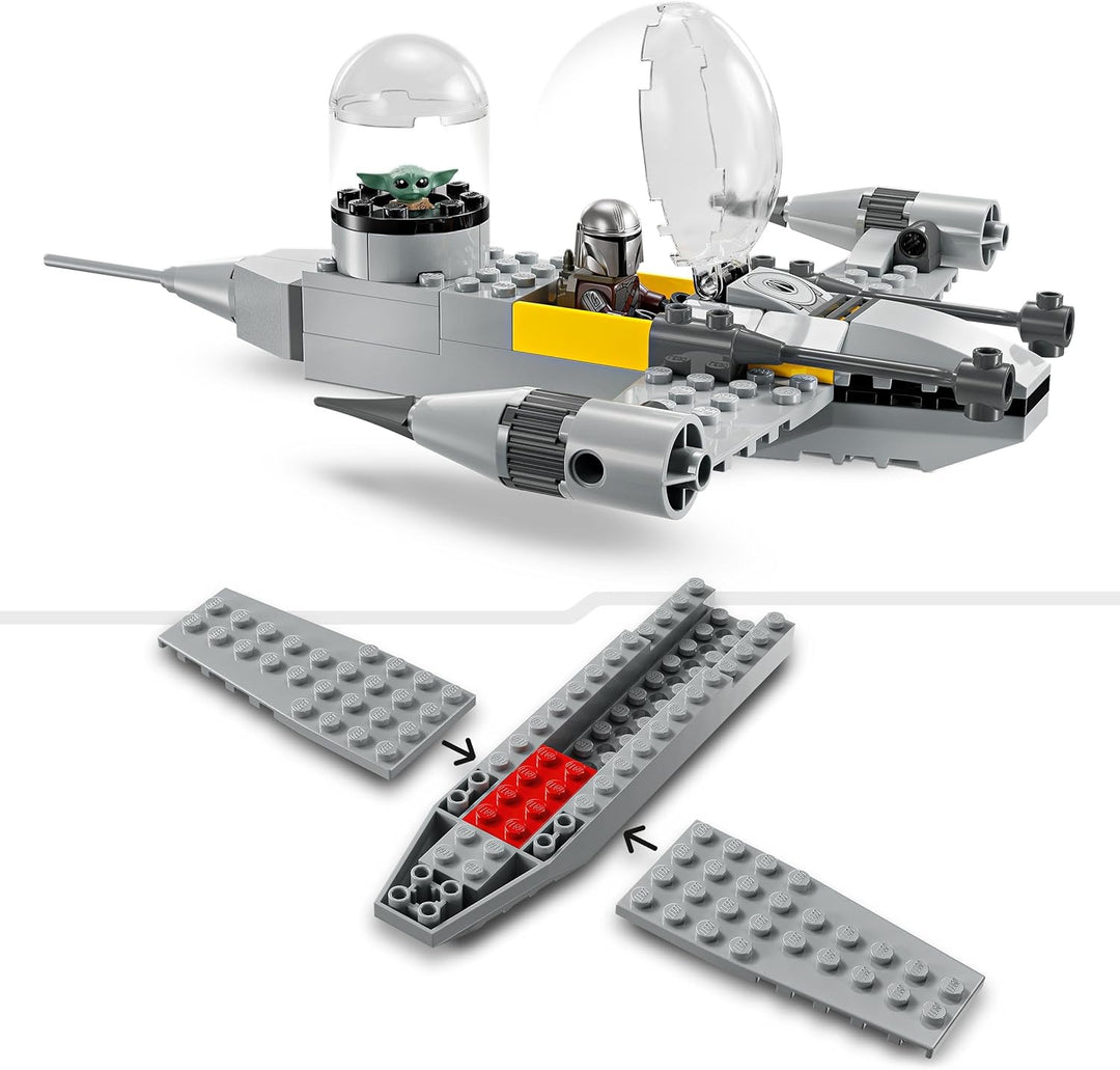 LEGO Star Wars 75410 Mandos und Grogus N-1 Starfighter Spielzeug mit The Mandalorian, Grogu & R5-D4