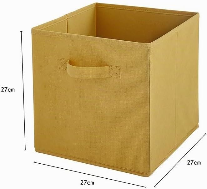 Box and beyond Aufbewahrungsbehälter, Vlies, faltbar, Senfgelb, 27 x 27 x 27 cm, 6 Stück