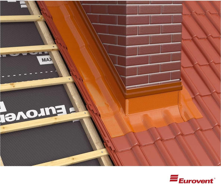 RAL8019 Kaminanschlussband Bleiband EUROVENT STANDARD PB 300 mm x 5 m Wandanschlussband Dach Kamin W