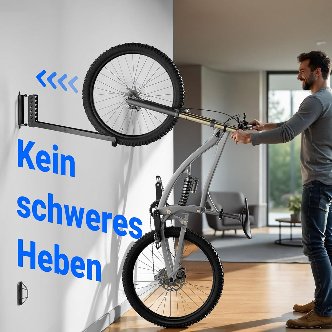 Wiltec Fahrrad Wandhalterung 11,8 x 30,7-34 x 43,8-62,5 cm bis 35 kg, Fahrradhalterung universell, f