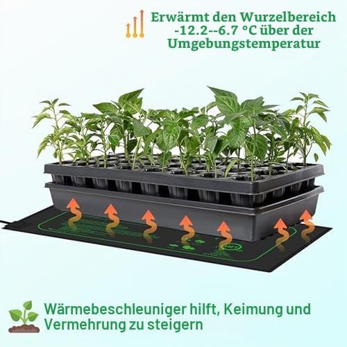 Set aus Setzling-Wärmematte und Digitalem Thermostat, Warmes Hydrokultur-Heizkissen für die Keimung,
