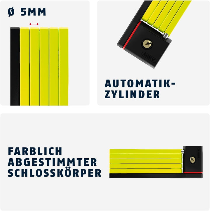 ABUS Faltschloss Bordo uGrip 5700K SH mit Halterung - Fahrradschloss mit 5 mm starken Stäben - ABUS-