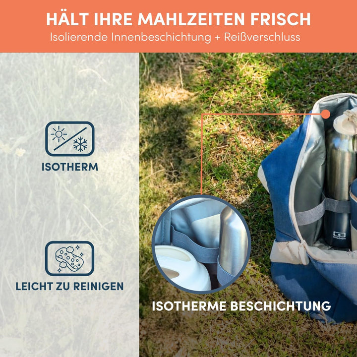 Monbento Kühltasche 12L - Grosse Lunchtasche für 2 Personen - Blau