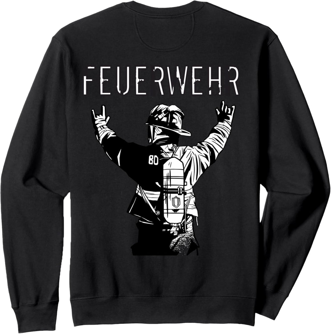 Feuerwehr Retten Löschen Bergen Schützen Rückseitendruck Sweatshirt