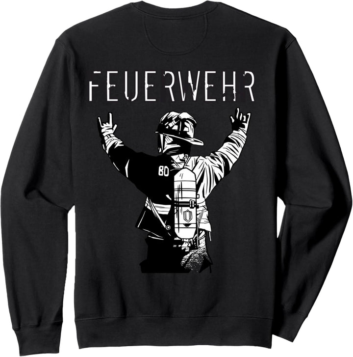 Feuerwehr Retten Löschen Bergen Schützen Rückseitendruck Sweatshirt