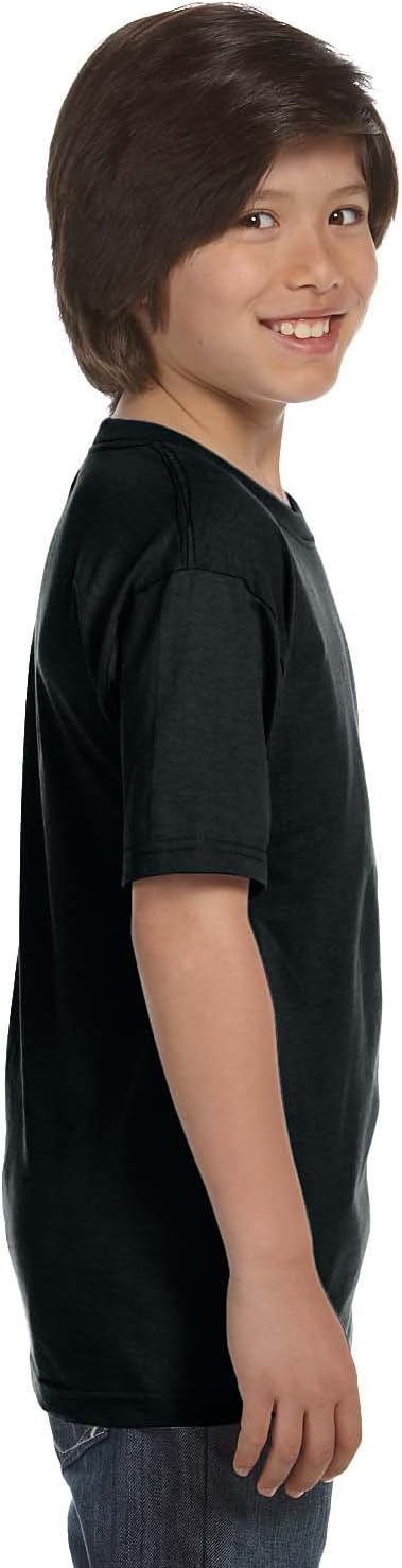Jungen TAGLESS? ComfortSoft? Crewneck T-Shirt (XS, Schwarz)