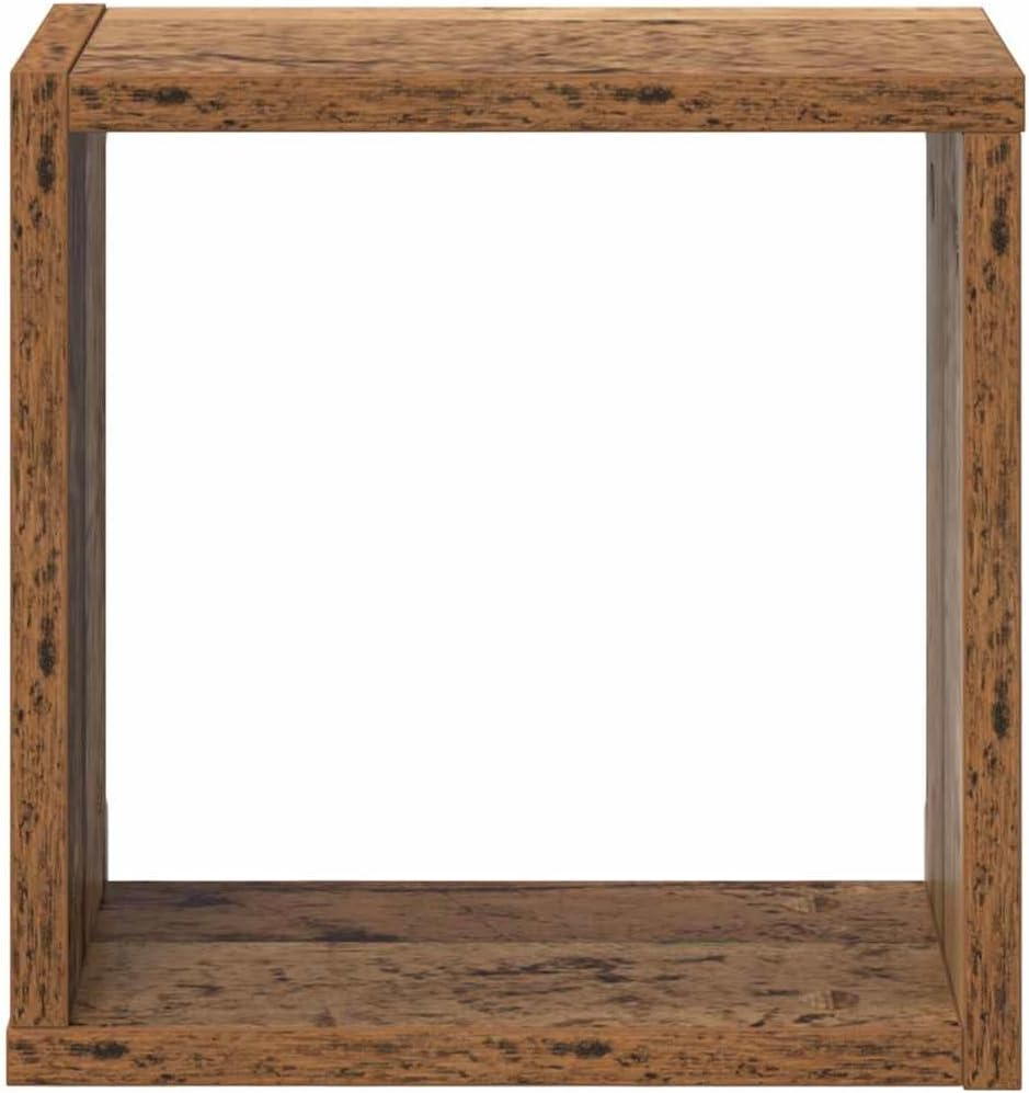 vidaXL Wandregale 2er Set Altholz 26X15X26 cm Massiv Rustikales Design Vielseitig Innenlagerung Wohn