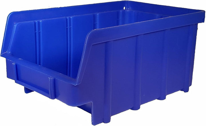 S&S-Shop 80 Stück Stapelboxen – blau – Grösse 2 ( 102 x 167 x 76 mm ) - stapelbar / Sichtbox / Regal