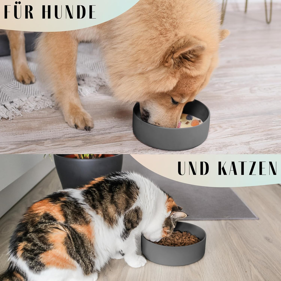 ne&amp;no® Silikon Fressnapf 1200 ml für kleine und mittelgrosse Hunde | Futternapf Hund rutschfest | Hu