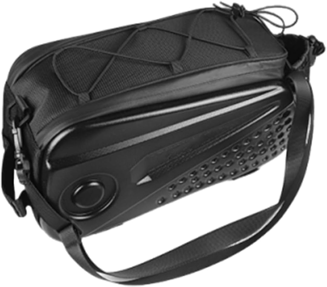 Fahrrad-Gepäckträgertasche, wasserdicht, reflektierender Gurt inklusive, 8,6 l schwarzer Organizer,