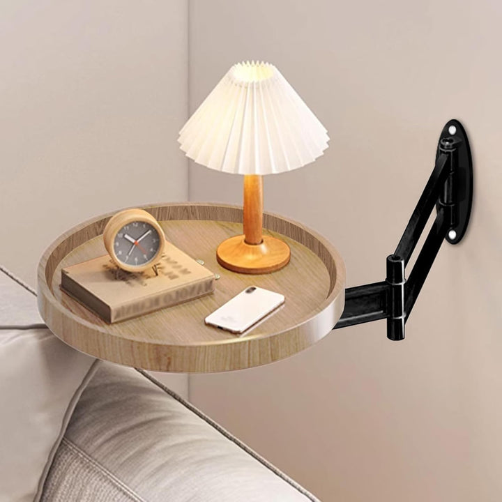 Klapptisch Wandmontage, Runder Klapptisch Mit Einziehbarem Regal Wandtisch Um 180 Grad Drehbares Wan