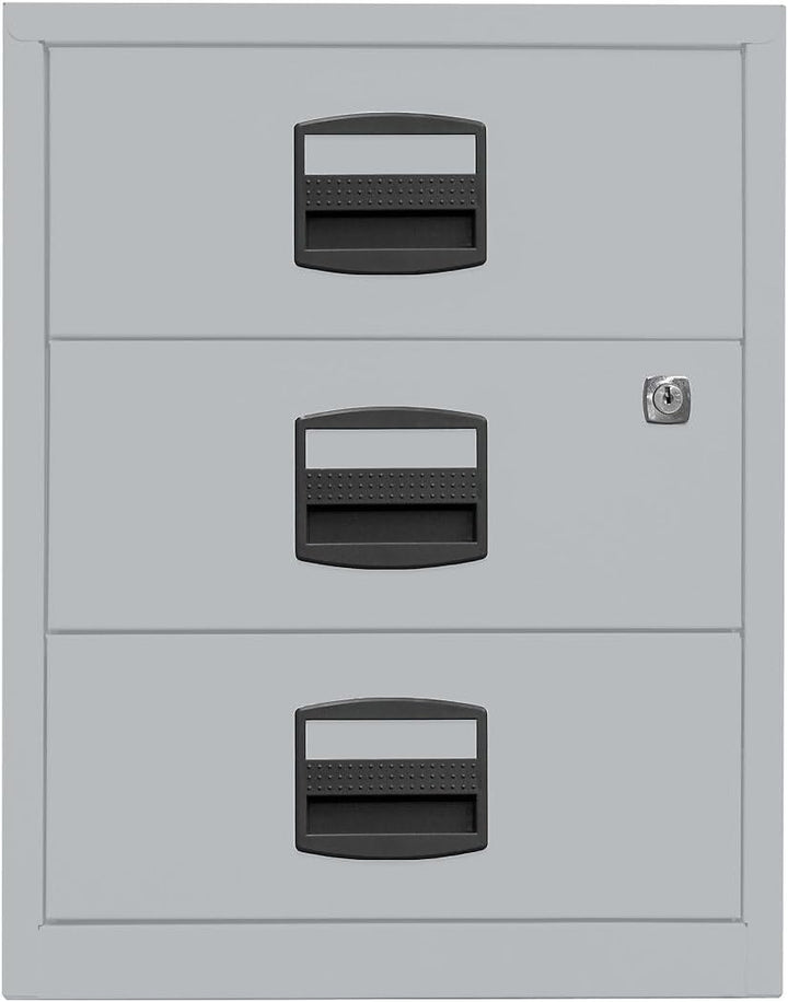 Bisley Home mobiler Beistellschrank PFA, 3 Universalschubladen, Metall, 355 Silber, 40 x 41.3 x 52.8