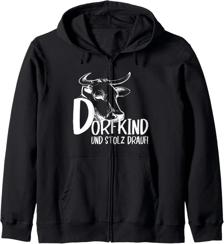 Dorfkind & Stolz drauf Dorfkinder Landwirt Rind Bauernhof Kapuzenjacke
