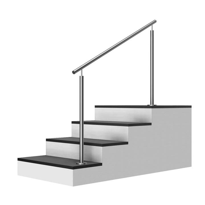 Edelstahl Treppengeländer Aufmontage, 1m lang, 0,9m hoch, Aussengeländer, je 2 Pfosten ohne Querstre