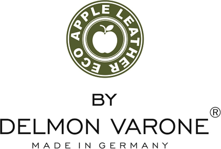 DELMON VARONE - Zettelkasten aus „EcoAppleLeather“ Grün, Zettelbox aus Recycled Öko Apfel Leder inkl