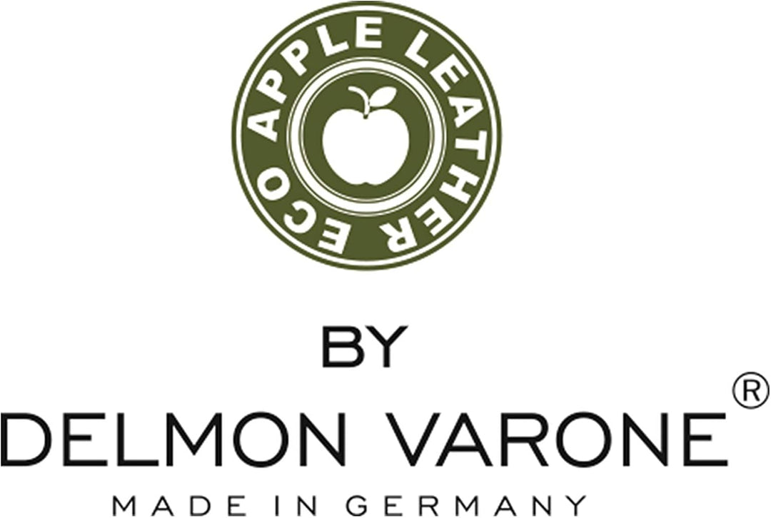 DELMON VARONE - Zettelkasten aus „EcoAppleLeather“ Braun, Zettelbox aus Recycled Öko Apfel Leder ink