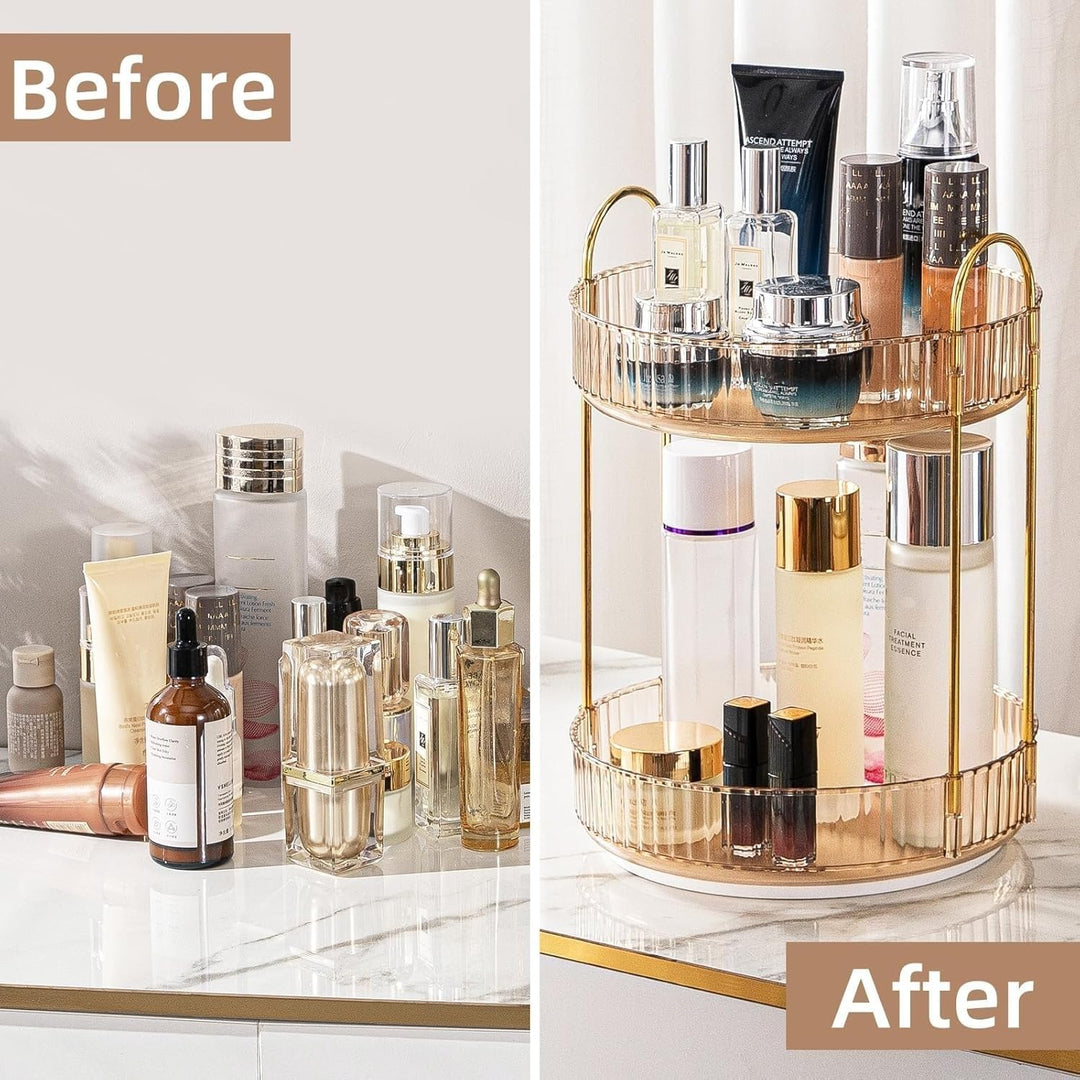 CESTATIVO Make Up Organizer, 360° Drehbar Kosmetik Organizer, Beauty Organizer, Hautpflege Organizer